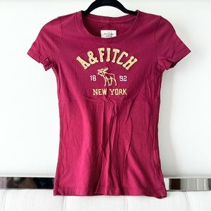 Abercrombie & Fitch Varsity Logo 100% Cotton Tee Shirt